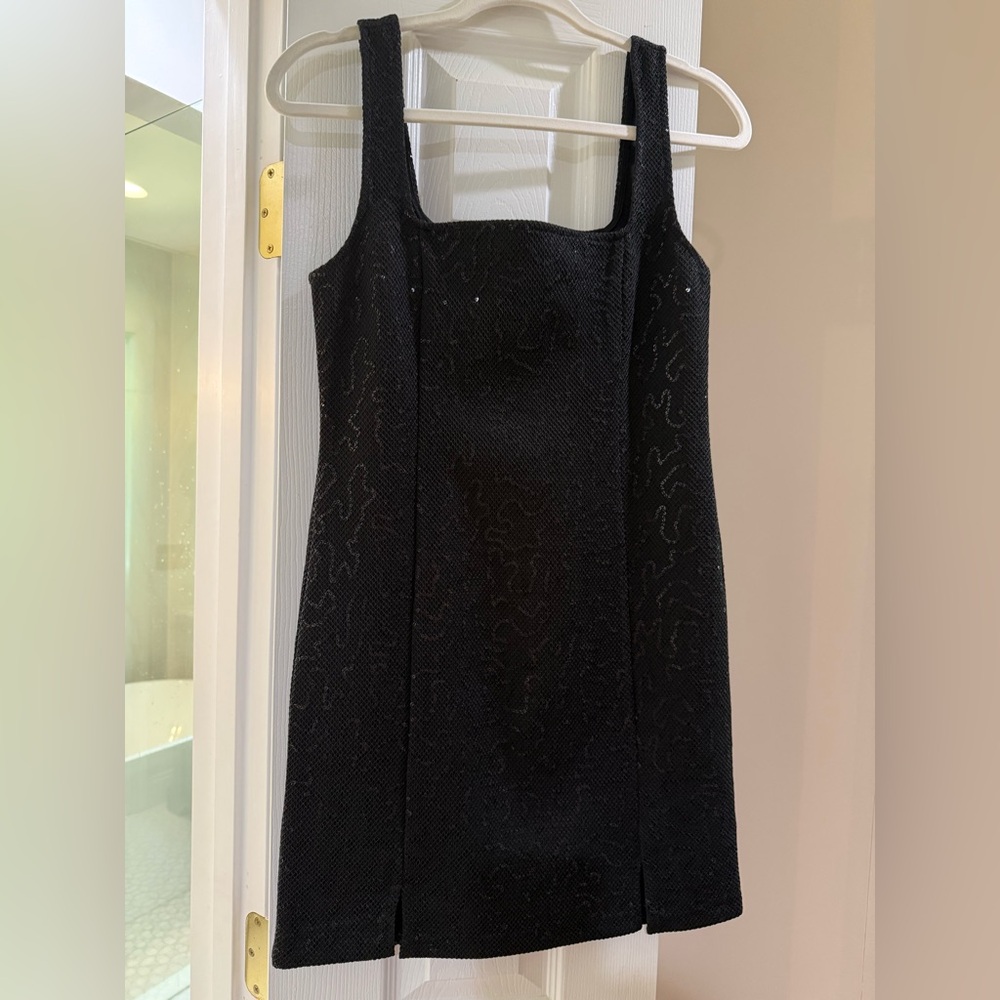 Mesh is More Dress Sequin Double Slit Mini